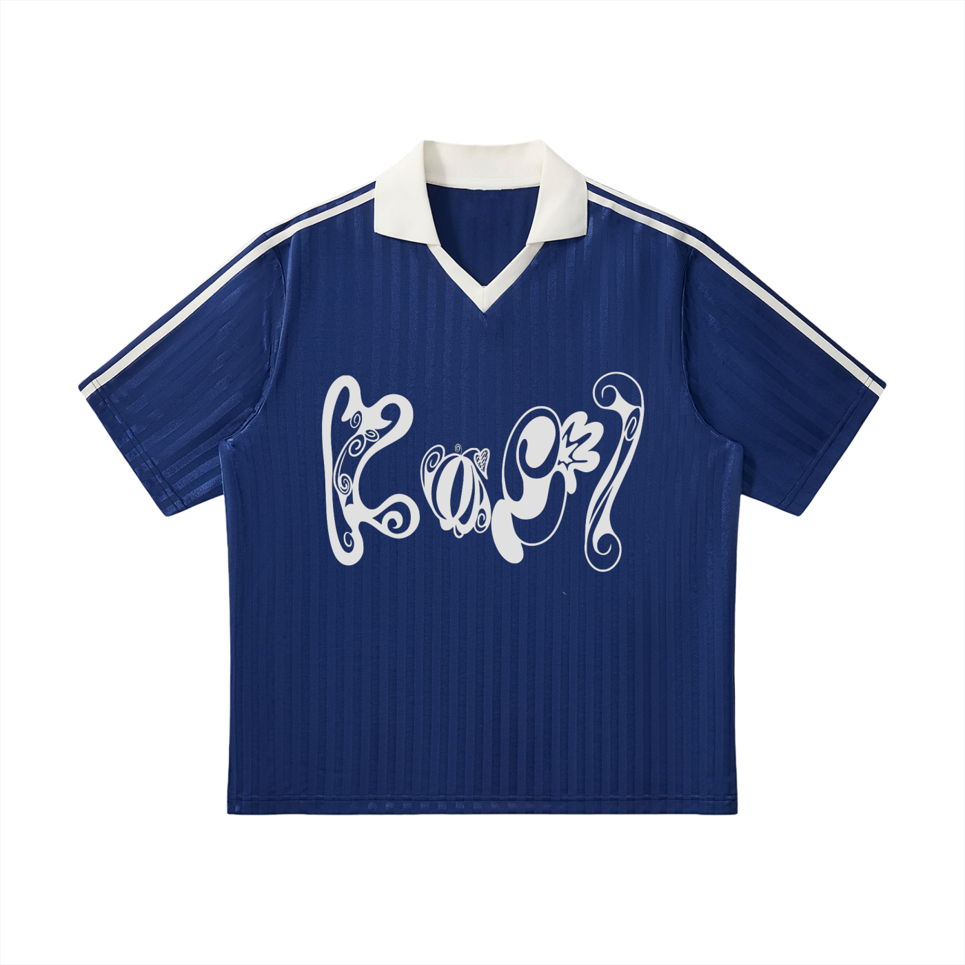 Contrast Collar Striped Soccer Jersey