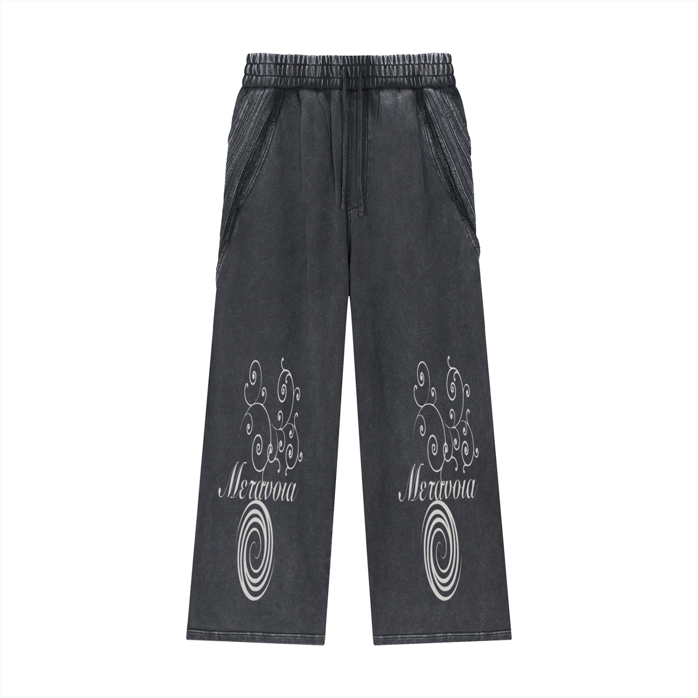 Snow Washed Tape Raw Edge Sweatpants