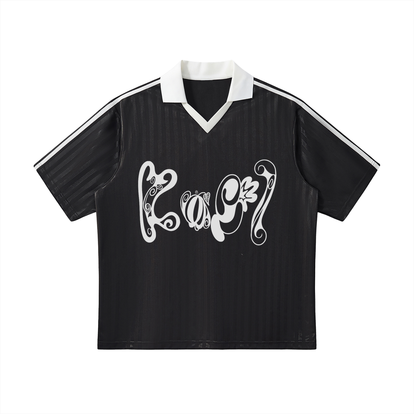 Contrast Collar Striped Soccer Jersey