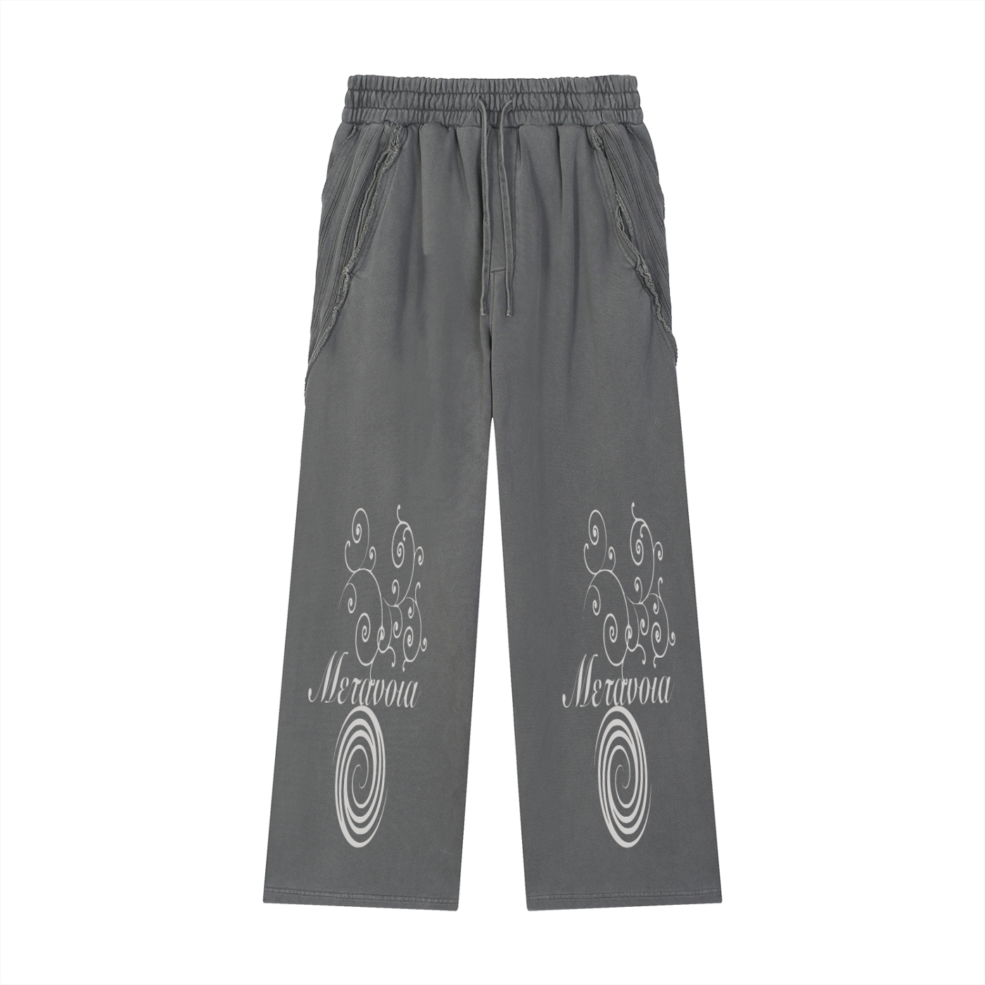 Snow Washed Tape Raw Edge Sweatpants
