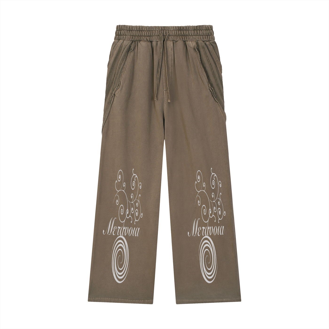 Snow Washed Tape Raw Edge Sweatpants