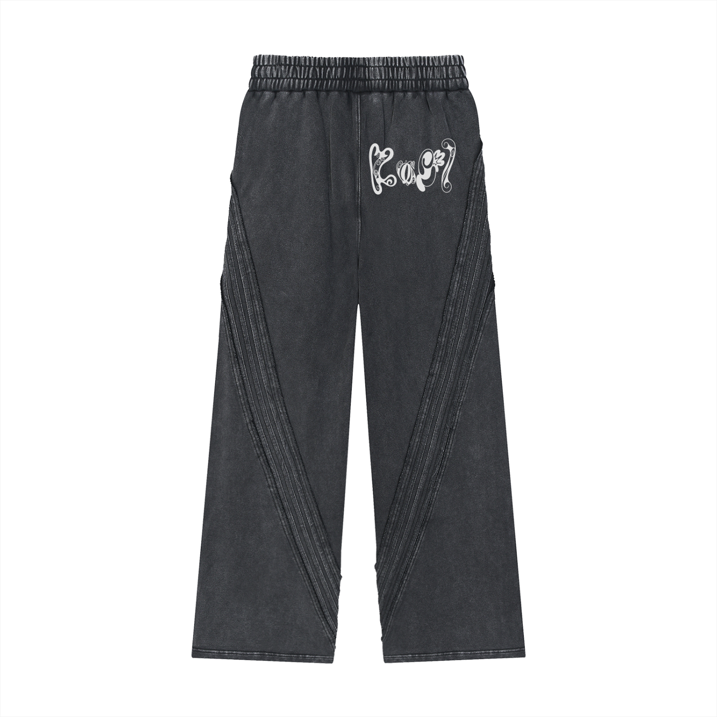 Snow Washed Tape Raw Edge Sweatpants