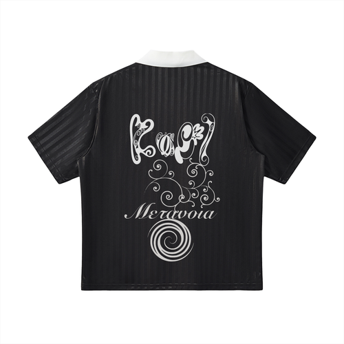 Contrast Collar Striped Soccer Jersey